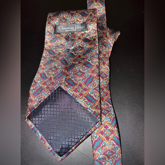 2/$35 Christian Dior Monsieur Silk Tie Luxury Professor Academia Professional - Picture 3 of 6